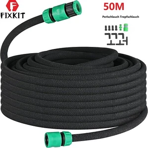 Tubo Perlato 50m Tubo Gocciolante Irrigazione 1/2" Tubo Irrigazione con Accessori - Foto 1 di 12
