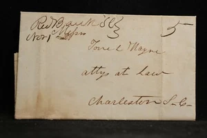 South Carolina: Red Bank 1847 Stampless Cover, DPO Dorchester Co to Charleston - Picture 1 of 4