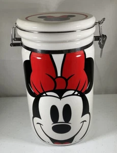 Disney Minnie Mouse Large Hinged Kitchen Storage Cookie Jar Canister~New - Picture 1 of 6