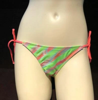 Parte inferior de bikini con corbata lateral corte completo L Space, coral/verde, pequeña, mediana, grande - nueva con etiquetas Foto 1 de 4