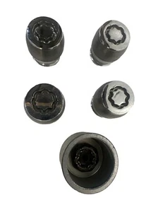 2013-2018 Cadillac ATS (4) 14x1.5 OEM GM lug nut locks polished key OEM - Bild 1 von 2