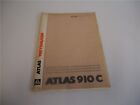 Atlas 910 C Kran Ersatzteilliste Spare parts list Hydraulikplan 12/1986