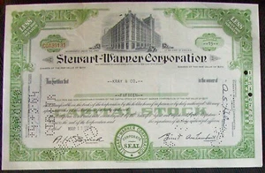 Stock certificate Stewart-Warner Corp. Payee KRAY & Co 1964. - Picture 1 of 2