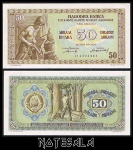Yugoslavia 50 dinara 1946 Pick-64 UNC- S/N 110535285 - Picture 1 of 1