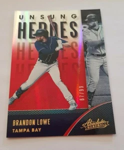 2021 Panini Absolute - Brandon Lowe - Tampa Bay Rays- Unsung Heroes - Red 67/99 - Picture 1 of 7