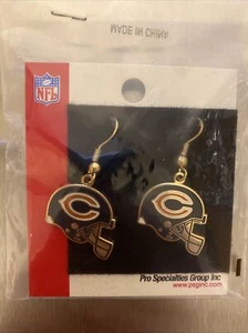 CHICAGO BEARS NFL LADIES HELMET SHAPED EARRING - EXCELLENT QUALITY - BRAND NEW - Picture 1 of 6