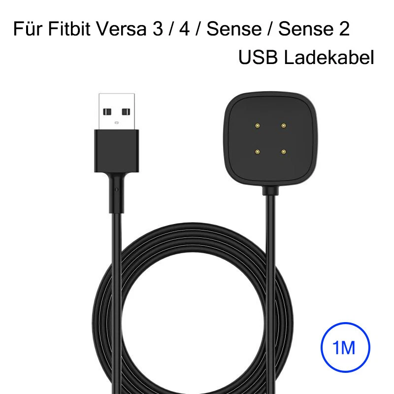 MITCOMM USB Ladekabel Für Fitbit Versa 3 / 4 / Sense Watch Magnetisch Ladegerät Kabel 1m