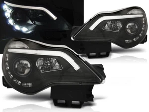 headlights for OPEL CORSA D 2011 2012 2013 2014 DRL black LHD - Picture 1 of 3