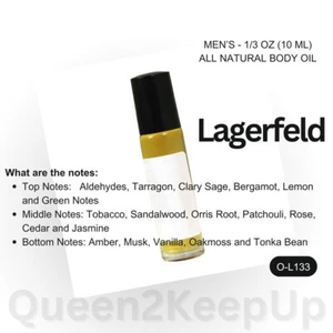 Lagerfeld (Men) Body Oil 10 ml Fragrance All Natural Similar 1/3 oz Roll-On - Picture 1 of 5