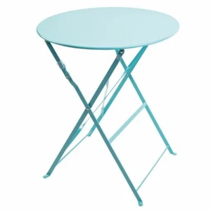 Bolero Round Pavement Style Table in Seaside Blue 595mm - Lightweight - Picture 1 of 11