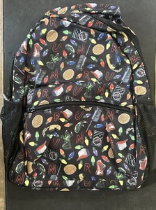 16" Kids Cool Backpack STRANGER THINGS Black/ Waffles Tv Show Eleven - Picture 1 of 3