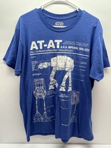 Star Wars Mad Engine At-At Imperial Walker Schematic Blueprint T-Shirt Gr. Large - Bild 1 von 3