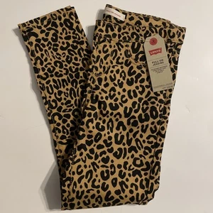 Levi's Girl's Leopard Pull on Cotton Print Jeggings Brown Size 8 NEW with tags - Picture 1 of 8