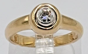 Brillant Ring 14K/0,585 Gelbgold Brillant 0,15Ct. SI1 Größe 53 - Bild 1 von 10