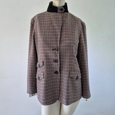 Chaqueta Hacking de Lana Marella by Max Mara Rosa y Negro Espiga Blazer Reino Unido 16 Foto 1 de 4