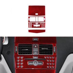 4Pcs Red Carbon Fiber Decor Trim Fit For Mercedes-Benz C Class W204 2007-2010 - Picture 1 of 15