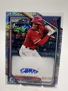Capri Ortiz Auto /299 Speckle Refractor #CPA-CO 2024 Bowman Chrome Prospect - Picture 1 of 5