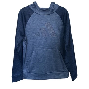 adidas Boys Game & Go Pullover Hoodie Blue Size Large 14/16 Logo Sweatshirt - Picture 1 of 7