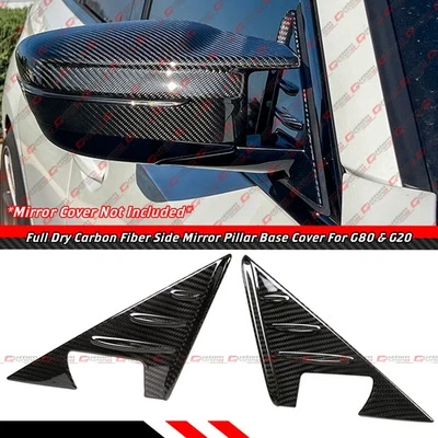 For BMW G80 M3 G20 330i M340i Full Carbon Fiber Side Mirror Pillar Base Cover - Image 1 of 4