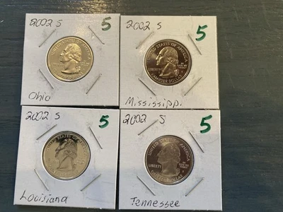 4 2002-S Quarters Ohio Mississippi Louisiana Tennessee - Image 1 of 2
