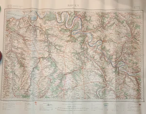 PLAN CARTE DE FRANCE 1/200 000 - ROUEN - SERVICE GÉOGRAPHIQUE DE L'ARMÉE - Imagen 1 de 2