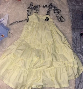 Micro bebe Couture HiLow Maxi Dress Bow Straps Made in Turkey Girls 6 Years - Picture 1 of 19