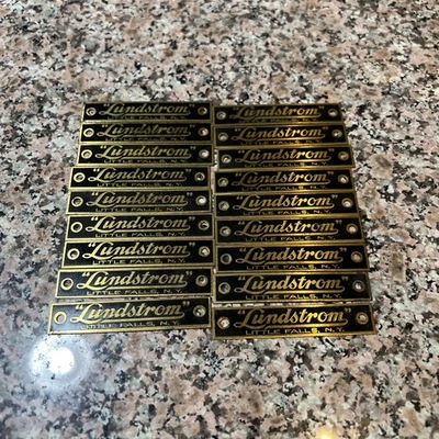 Vintage Lundstrom Arts And Crafts Bookcase Brass Name Decal Little Falls NY - Image 1 of 4