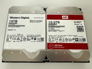 2x Hard Disk 3,5" 10 TB Western Digital SATA NAS WD RED WD100EFAX WD101KFBX - Imagen 1 de 12