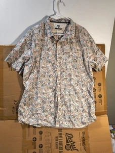 Vissla Shirt Adult 2xL Button Up Short Sleeve Floral Casual Men's - Picture 1 of 8
