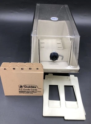 Floppy Disk Storage Case Box -A-Z Guide Cards -3 X Dividers (CRACKED LID) No Key - Image 1 of 4