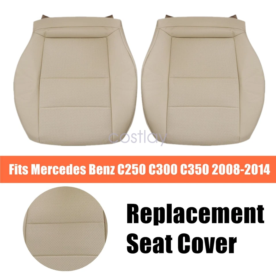 2008-2010-2014 se adapta a Mercedes Benz C350 C300 C250 2X cubierta de asiento inferior color tostado Foto 1 de 4
