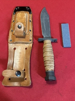 Military Ontario USAF Pilot Survival Knife w/Sheath & Stone 5-01 5544 - Image 1 of 4