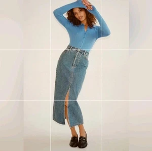 Rolla’s Größe 10 28 Chicago Midi Denim Rock in Twilight Vintage Blau NEU Neu mit Etikett - Bild 1 von 17