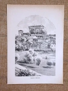 Veduta del Castello di Mornese nel 1896 Alessandria Piemonte - Picture 1 of 1