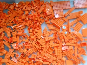 Lot 400 BULK ORANGE LEGO Pieces Bricks Plates Mixed LEGOS Sorted Clean + MINIFIG - Picture 1 of 5