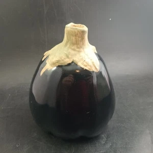 Early Patricia Garrett Eggplant Bud Vase Glazed Ceramic 6" Signed c.1989, OBO - Picture 1 of 10