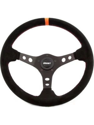 Grant Perf Race 13.75 Wheel 3 Spoke Blk Suede,Orange Stripe (699) - Image 1 of 4
