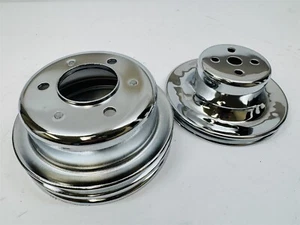 Bloque pequeño Ford 289 302 351W Mustang cromo 1 G bomba de agua 2g polea de manivela SBF - Imagen 1 de 5