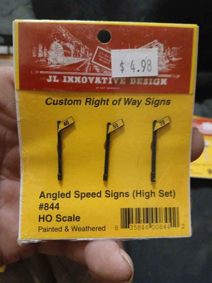 JL Innovative Design HO Custom Railroad Right-of-Way Signs High Speed Signs 844 - Image 1 of 2
