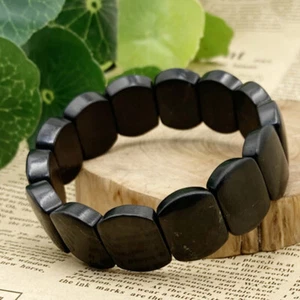 Shungite Stretch Bracelet Radiation High Carbon EMF Protection Healing Reiki - Picture 1 of 6