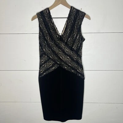 Calvin Klein • Black Lace Stretch Cap Sleeve Cocktail Party Sheath Dress - Image 1 of 4