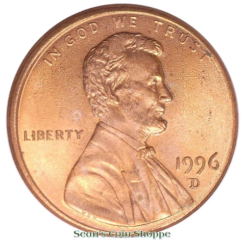 1996 D Lincoln Cent Penny 1C Beautiful Red Uncirculated Denver Ships Free! Cover