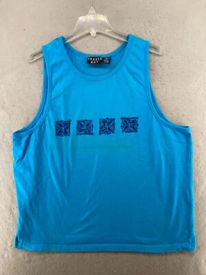 Trader Bay Mens Tanktop XL Blue Vintage 80s 90s - Image 1 of 4