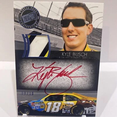 Kyle Busch 2012 Press Pass Redline Racing Sheet Metal 3 Color- Autograph #08/10! - Image 1 of 4