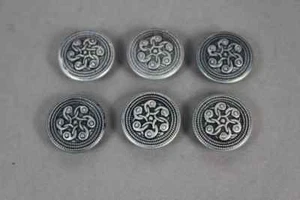 6 silberfarb. Knöpfe / Trachtenknöpfe aus Metall - Ø ca. 18mm - guter Zstd. /147 - Bild 1 von 12