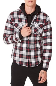 Good Man Brand Stockholm Shirt Jacket Plaid Red Black White Snap Front Men's XXL - Picture 1 of 5