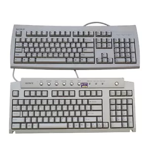 Genuine Vintage Sony Computer Keyboard PS/2 Model KB-7923 & PCVA-KB1P/UB - Picture 1 of 8
