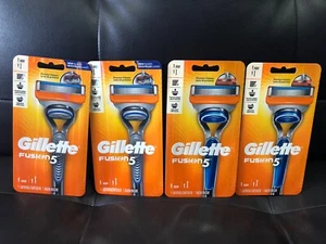 4x. gillette fusion 5 Men’s Razor (1) Cartridge (1) Razor Handle 5 Blades Each.~ - Picture 1 of 2