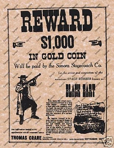 NERO BART WANTED REWARD OLD WEST POSTER WESTERN BAR SALOON IMMAGINE 003 - Foto 1 di 1
