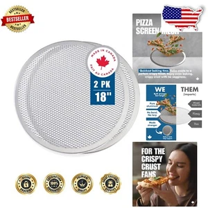 Versatile 18'' Aluminum Pizza Screens - Rust-Free Baking Trays for All Occasions - Picture 1 of 10